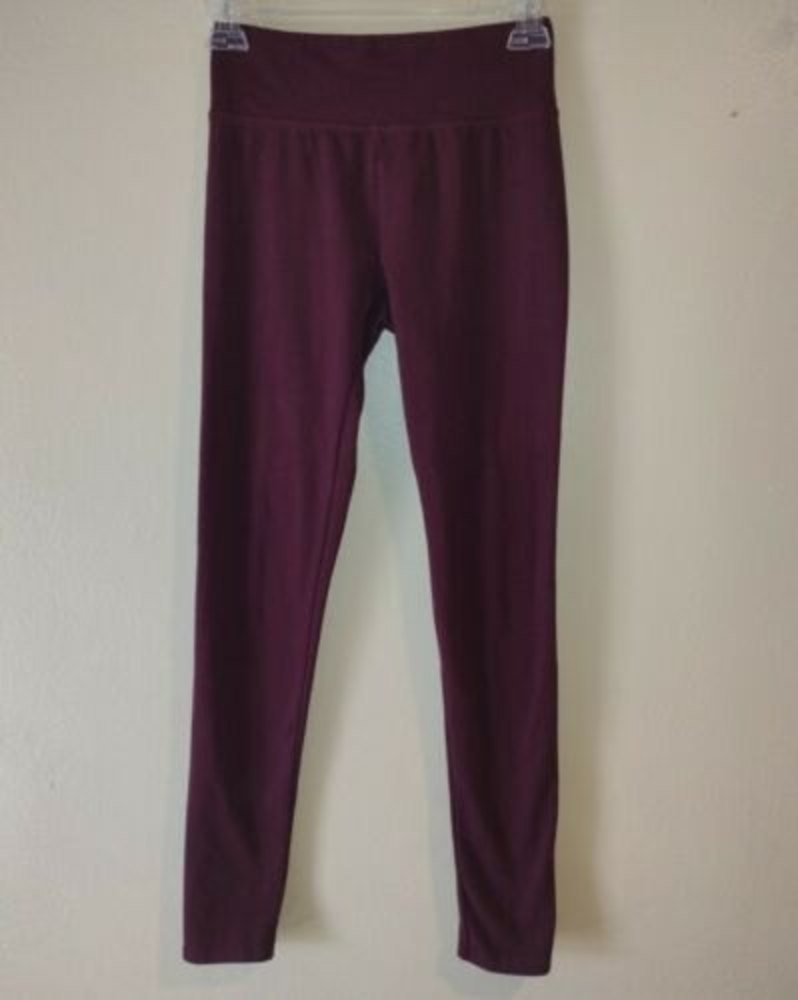 Aerie Chill Play Move Leggings S Small Burgundy Purple Elastic Waist Women's